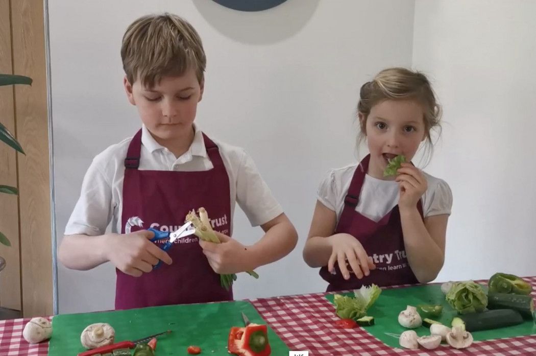 Children preparing food