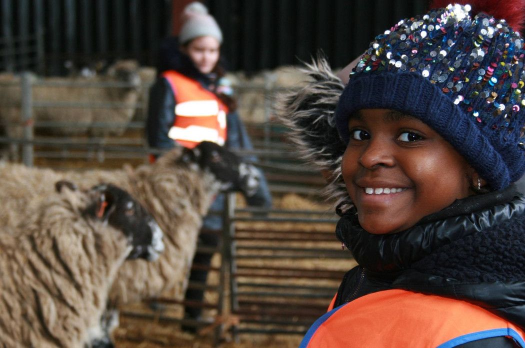 Gril on a farm